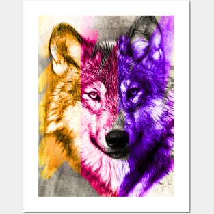 Colourful Wolf Posters and Art